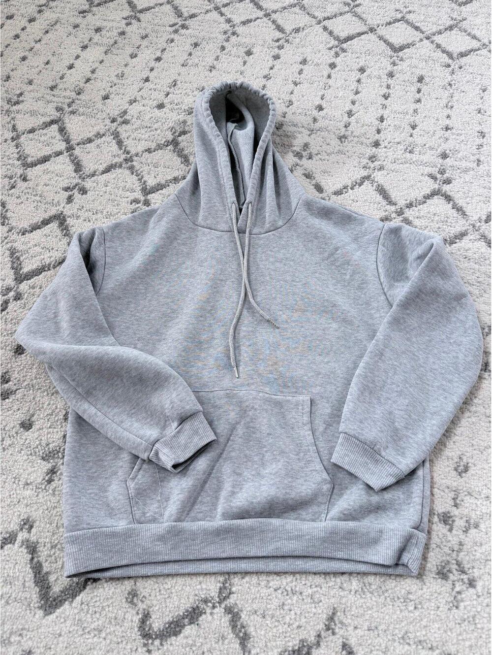 SHEIN oversized gray hoodie with cozy fleece-lined interior